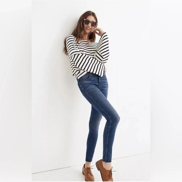 Madewell 9" Mid-Rise Skinny Jeans Raw-Hem Size 32 - Picture 1 of 14